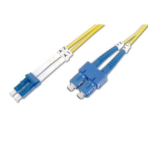 Kabel krosowy (patchcord) DIGITUS światłowodowy LC/SC, dplx, SM 9/125, OS2, LSOH, 2m, żółty