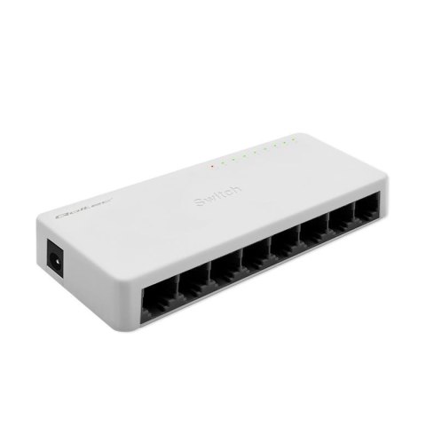 Switch niezarządzalny Qoltec przełącznik sieciowy 8 x port RJ45 | 100Mbps | Fast Ehernet | LAN