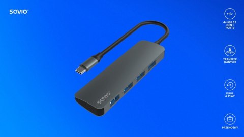 HUB 4-portowy USB 3.1 Gen.1, AK-54