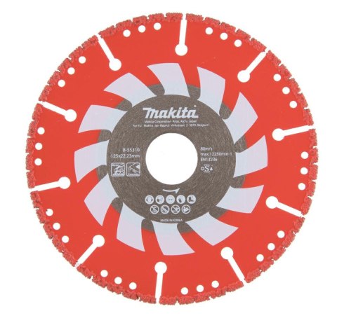 MAKITA TARCZA DIAMENTOWA RESCUE 125x22,23mm SEGMENT(SUCHO) STAL, INOX, PVC, BETON, SZKŁO