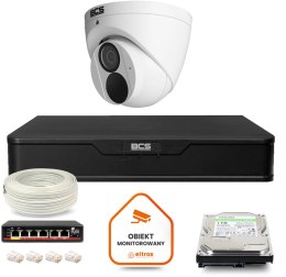 Zestaw monitoringu IP BCS Point 1x Kamera BCS-P-EIP28FWR3-Ai2 Rejestrator z dyskiem