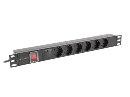 Listwa zasilająca rack PDU 19 cali 1U 16A 6x230V schuko 2m czarna