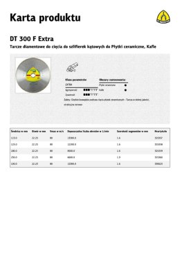 KLINGSPOR TARCZA DIAMENTOWA PEŁNA 230mm x1,9mm x 22,2mm DT300F, CERAMIKA