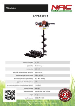 NAC ŚWIDER SPALINOWY 2,95KM + 3 WIERTŁA 100, 150, 200mm EAP52-295-T