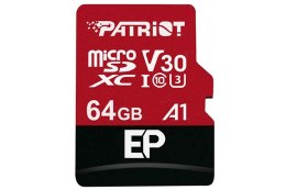 PAMIĘĆ SECUREDIGITAL PATRIOT 64GB MICRO EP SERIES SDXC V30 UP TO 100MBS/80MBS + ADAPTER