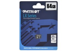 PAMIĘĆ SECUREDIGITAL PATRIOT 64GB MICRO LX SERIES UHS-I/CLASS 10