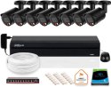 Zestaw monitoringu IP DAHUA 8 kamer tubowych zewnętrznych czarnych 8MPX