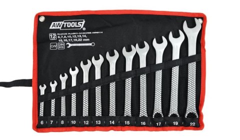 AWTOOLS KLUCZE PŁASKO-OCZKOWE KOMPLET 12elem. 6,7,8,10,12,13,14,15,16,17,19,22
mm