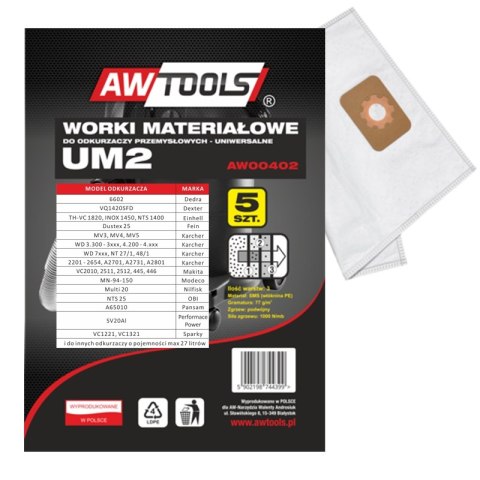 AWTOOLS WORKI Z MIKROWŁÓKNINY kpl.5szt. UM2 VC2010/2511/2512/445/446
