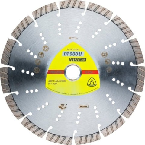 KLINGSPOR TARCZA DIAMENTOWA SEGMENTOWA 230mm x 2,6mm x 22,2mm DT900U