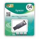 Apacer USB flash disk, USB 3.0, 64GB, AH360, srebrny, AP64GAH360A-1, z oczkiem na brelok