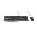 Logitech MK120 zestaw klawiatura przewodowa (USB) US, czarna z przewodową myszą optyczną, klasyczna