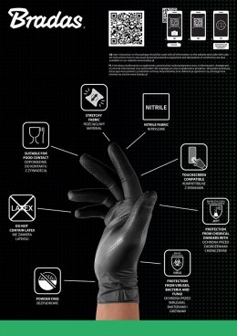 RĘKAWICE NITRYLOWE DIAMOND CZARNE XL 9-10 /50szt.