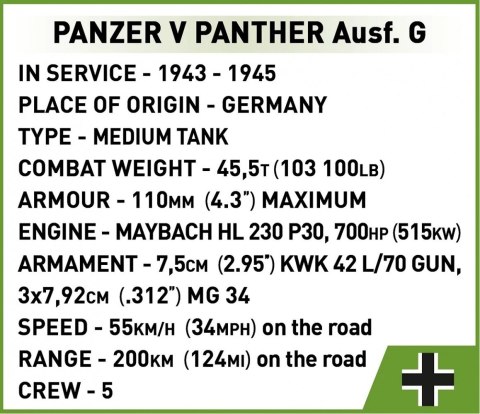 Klocki Panzer V Panther G Pudel 1133 klocków