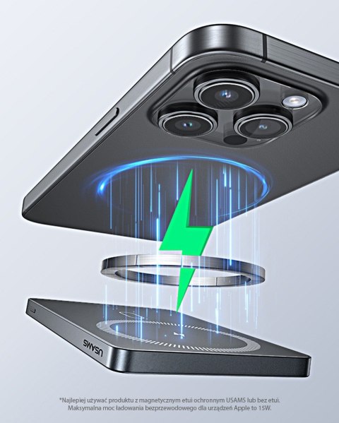 PowerBank 5000mAh 20W Indukcyjny Magsafe PD Fast Charge tytanowy