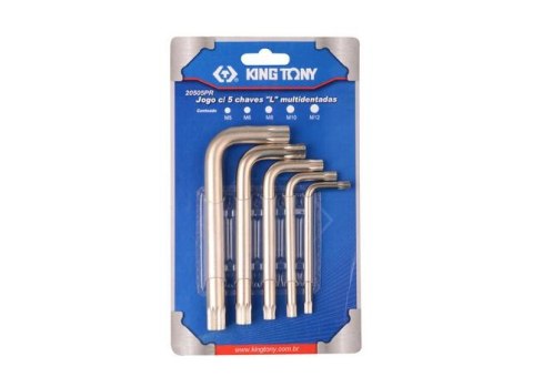 KING TONY ZESTAW KLUCZY SPLINE 5szt. M5-M12