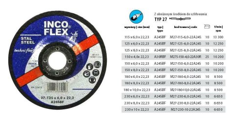 TARCZA METAL SZLIF.INCOFLEX 125*6,8