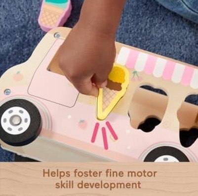 Wooden Ciężarowka z lodami sorter kształty