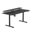 ULTRADESK HIGHLANDER XXL BLACK Biurko z elektryczną regulacją wysokości z uchwytem słuchawki i kable 160X70 cm, czarny