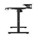 ULTRADESK HIGHLANDER XXL BLACK Biurko z elektryczną regulacją wysokości z uchwytem słuchawki i kable 160X70 cm, czarny