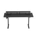 ULTRADESK HIGHLANDER XXL BLACK Biurko z elektryczną regulacją wysokości z uchwytem słuchawki i kable 160X70 cm, czarny