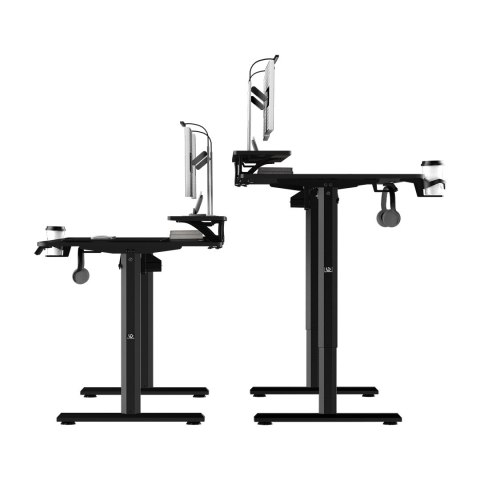 ULTRADESK HIGHLANDER XXL BLACK Biurko z elektryczną regulacją wysokości z uchwytem słuchawki i kable 160X70 cm, czarny
