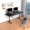 ULTRADESK HIGHLANDER XXL BLACK Biurko z elektryczną regulacją wysokości z uchwytem słuchawki i kable 160X70 cm, czarny