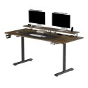 ULTRADESK HIGHLANDER XXL BROWN Biurko z elektryczną regulacją wysokości z uchwytem słuchawki i kable 160X70 cm, brązowy