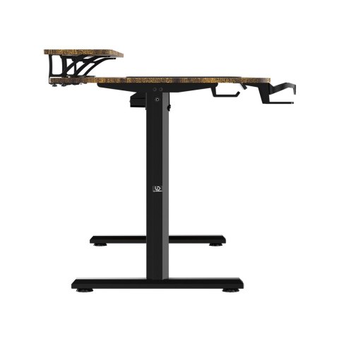 ULTRADESK HIGHLANDER XXL BROWN Biurko z elektryczną regulacją wysokości z uchwytem słuchawki i kable 160X70 cm, brązowy