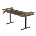 ULTRADESK HIGHLANDER XXL BROWN Biurko z elektryczną regulacją wysokości z uchwytem słuchawki i kable 160X70 cm, brązowy