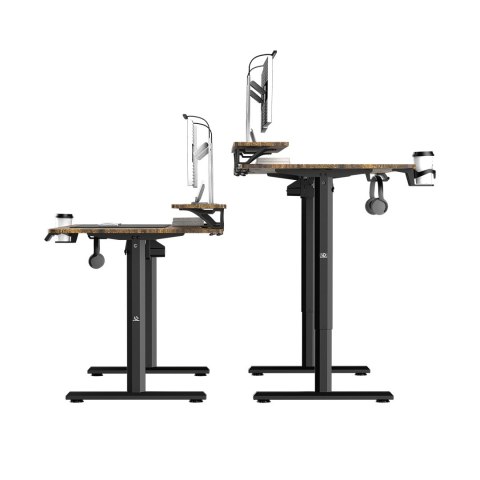 ULTRADESK HIGHLANDER XXL BROWN Biurko z elektryczną regulacją wysokości z uchwytem słuchawki i kable 160X70 cm, brązowy