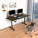 ULTRADESK HIGHLANDER XXL BROWN Biurko z elektryczną regulacją wysokości z uchwytem słuchawki i kable 160X70 cm, brązowy