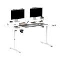 ULTRADESK HIGHLANDER XXL WHITE Biurko z elektryczną regulacją wysokości z uchwytem słuchawki i kable 160X70 cm, biały