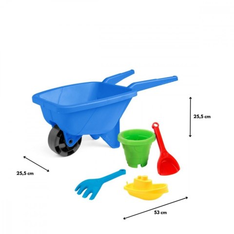 Taczka z kompletem do piasku niebieska