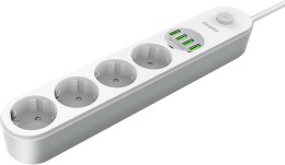 LISTWA ZASILAJĄCA Z WYŁĄCZNIKIEM Energizer 4x SCHUKO 4x USB-A 2500W 10A KABEL 2M