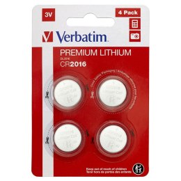 Verbatim Jednorazowa litowa baterie CR2016, 4-pack