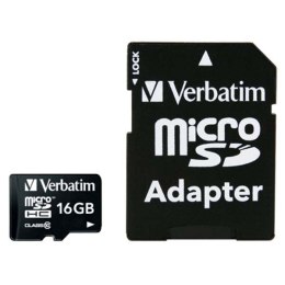 Verbatim Karta pamięci Micro Secure Digital Card Premium, 16GB, micro SDHC, 44082, UHS-I U1 (Class 10), z adapterm