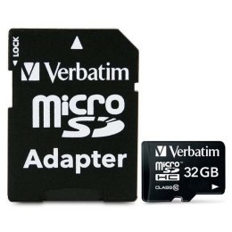 Verbatim Karta pamięci Micro Secure Digital Card Premium, 32GB, micro SDHC, 44083, UHS-I U1 (Class 10), z adapterm