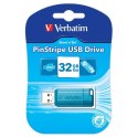 Verbatim USB flash disk, USB 2.0, 32GB, PinStripe, Store N Go, niebieski, 49057, USB A, z wysuwanym złączem
