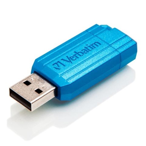 Verbatim USB flash disk, USB 2.0, 32GB, PinStripe, Store N Go, niebieski, 49057, USB A, z wysuwanym złączem