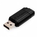 Verbatim USB flash disk, USB 2.0, 64GB, PinStripe, Store N Go, czarny, 49065, USB A, z wysuwanym złączem