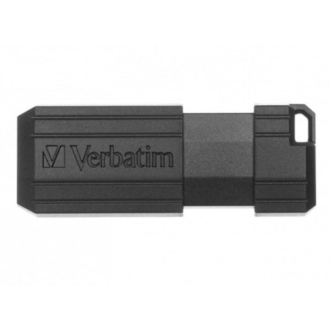 Verbatim USB flash disk, USB 2.0, 64GB, PinStripe, Store N Go, czarny, 49065, USB A, z wysuwanym złączem