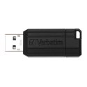 Verbatim USB flash disk, USB 2.0, 64GB, PinStripe, Store N Go, czarny, 49065, USB A, z wysuwanym złączem
