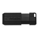 Verbatim USB flash disk, USB 2.0, 8GB, PinStripe, Store N Go, czarny, 49062, USB A, z wysuwanym złączem