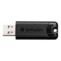 Verbatim USB flash disk, USB 3.0, 128GB, PinStripe, Store N Go, czarny, 49319, USB A, z wysuwanym złączem