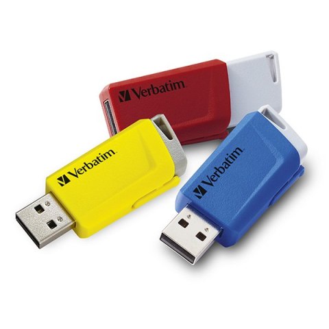 Verbatim USB flash disk, USB 3.0, 16GB, Store N Click, mix kolorów, 49306, USB A, z wysuwanym złączem. 3 szt