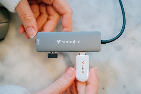Verbatim USB flash disk, USB C, 128GB, Plectra, biały, 30229, USB C