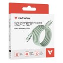 Verbatim USB kabel USB C (M) - USB C (M), 60W, 1.2m, magnetyczny, zielony, box, 31864