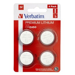 Verbatim Jednorazowa litowa baterie CR2450, 4-pack