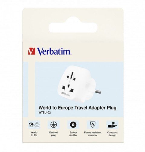 Verbatim, Adapter podróżny World-to-Europe WTEU-02 biały